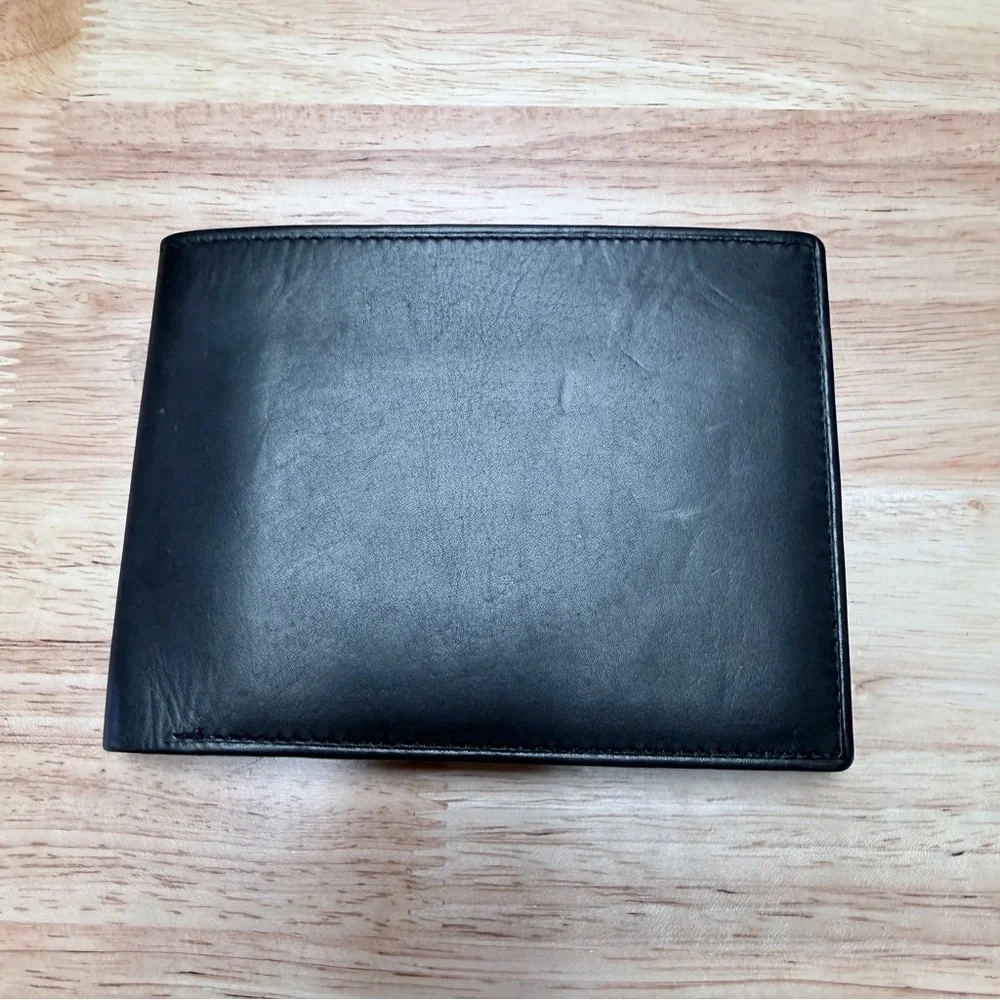 Hillman’s Black Top-Grain Leather Men’s Wallet New Unused Bifold Classic Style